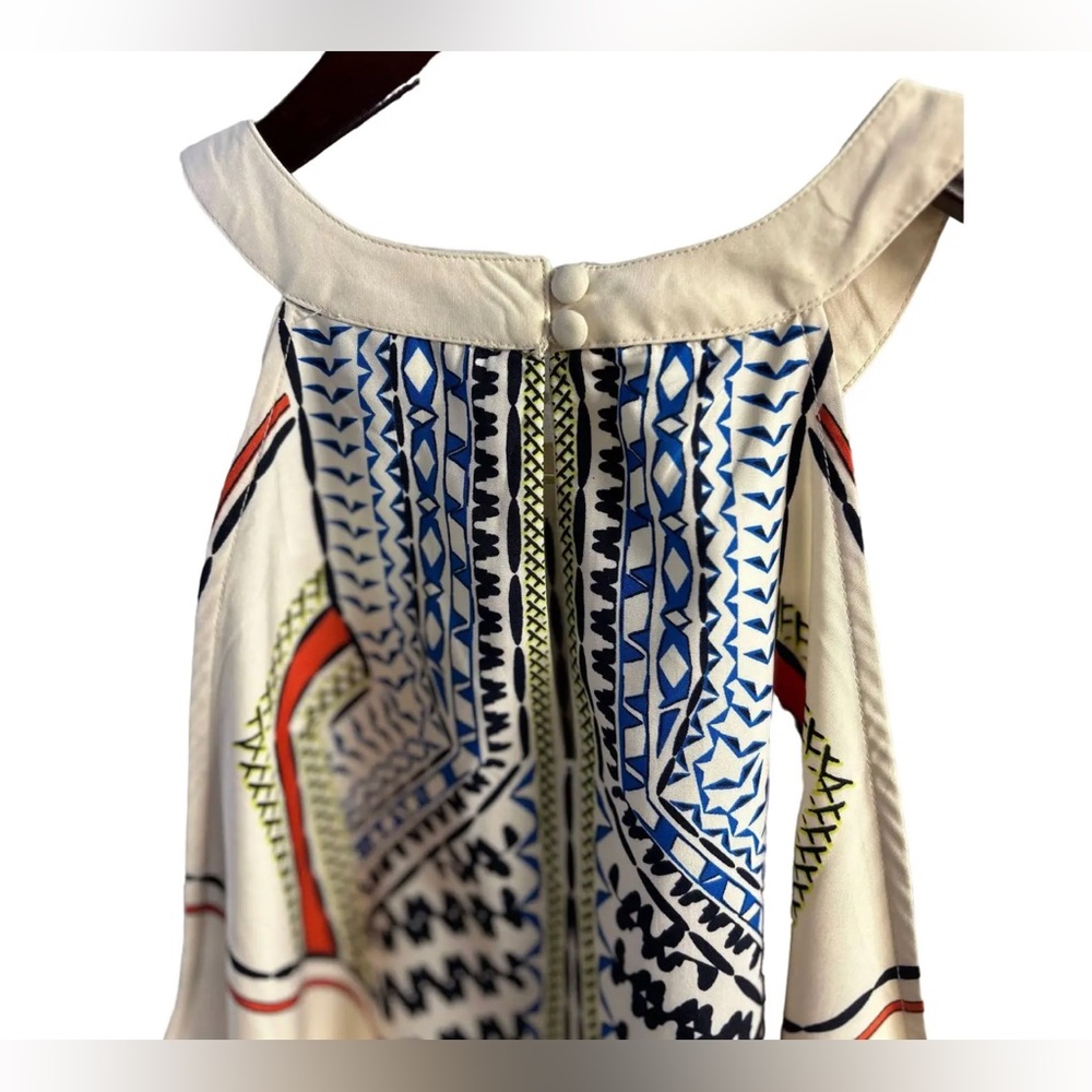 New Venus Sleeveless Halter Neck Mini Dress Geometric Pattern Sheath Dress cream - Picture 9 of 9